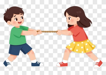 Children Playing Tug Of War PNG