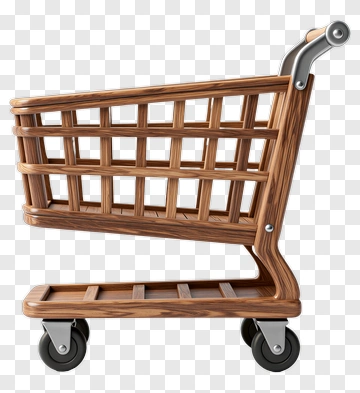 Wooden Shopping Cart PNG