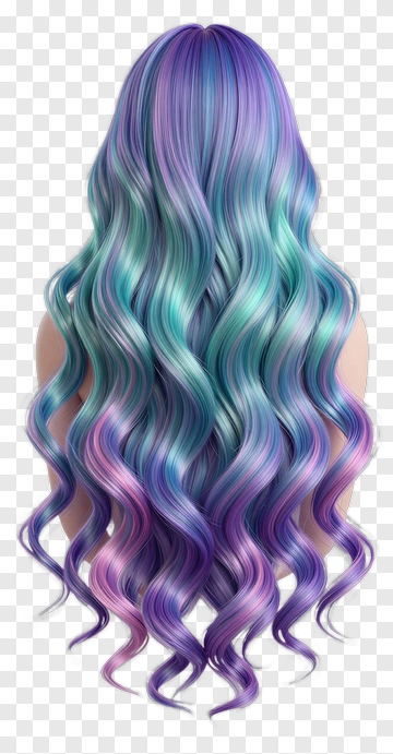Colorful Wavy Hair PNG