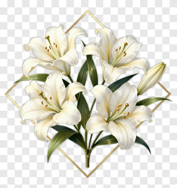 White Lily Bouquet PNG