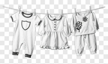 Baby Clothes Hanging On A Clothesline PNG