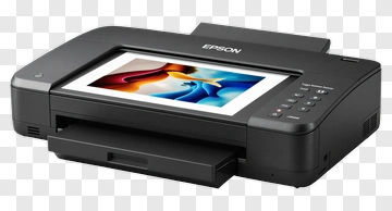 Epson Printer With Colorful Print Output PNG