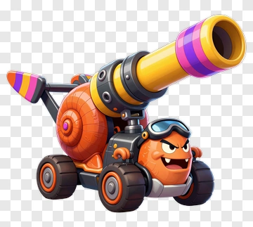 Cartoon Snail Cannon Vehicle PNG