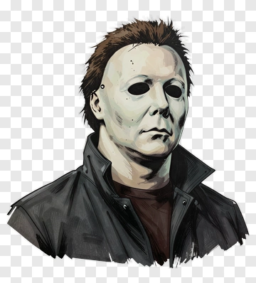 Horror Character With Mask And Jacket PNG