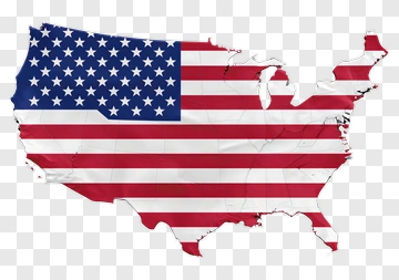 United States Map With American Flag Design PNG