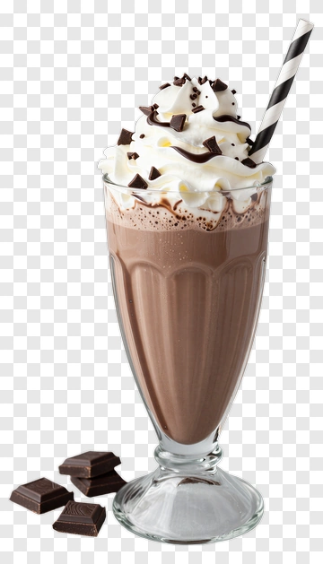 Chocolate Milkshake With Whipped Cream And Chocolate Shavings PNG