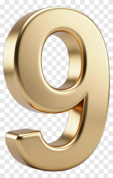 Gold Number Nine PNG