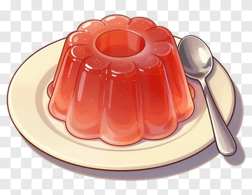 Red Jelly Dessert On A Plate PNG