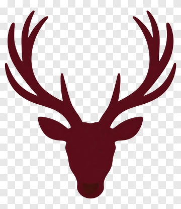 Silhouette Deer Head With Antlers PNG