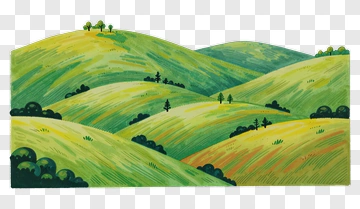 Green Rolling Hills Landscape PNG