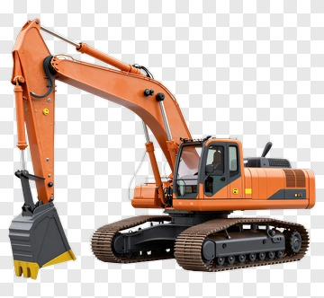Excavator With Orange Arm PNG