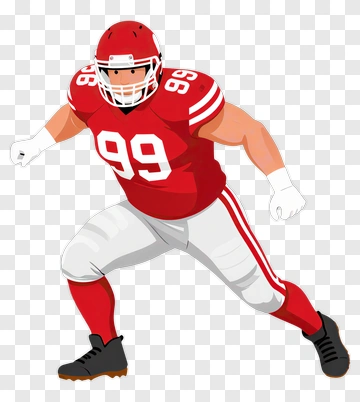 Football Player In Red Uniform PNG
