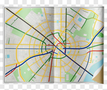 City Map With Roads And Landmarks PNG