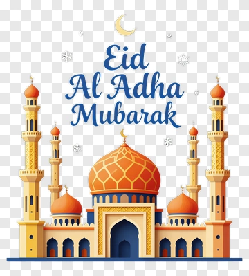 Eid Al Adha Mubarak Mosque Illustration PNG