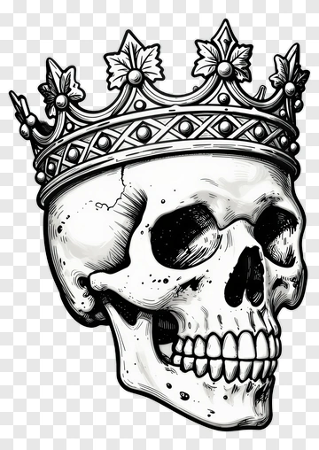 Skull Wearing A Crown PNG