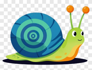 Cartoon Snail With Colorful Shell PNG