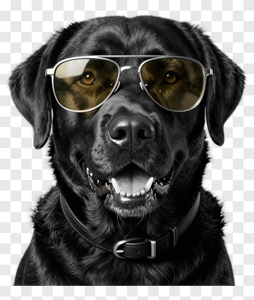 Black Dog Wearing Sunglasses PNG