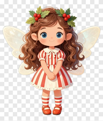 Cartoon Fairy Girl With Wings PNG