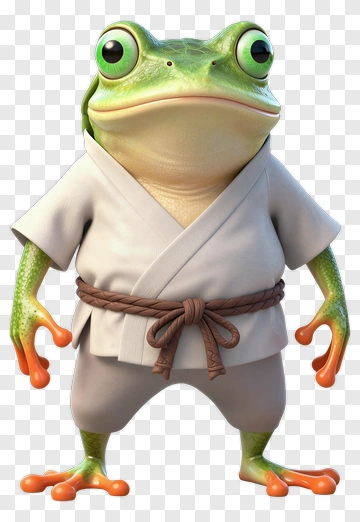 3D Karate Frog In A Gi PNG