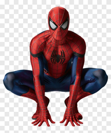 Spider-Man In A Crouching Pose PNG