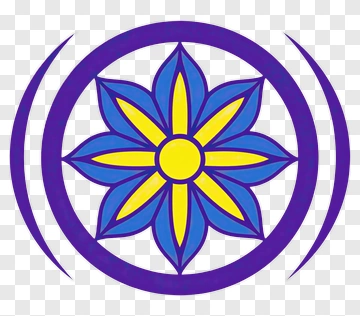Blue And Yellow Flower Design PNG