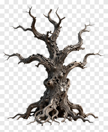 Twisted Tree With Gnarled Roots PNG