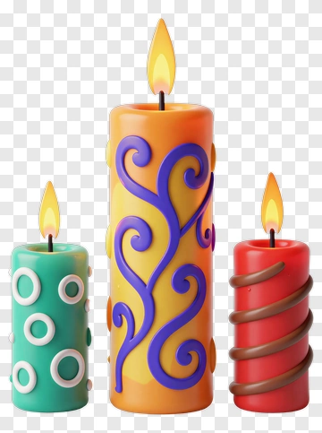 Colorful Decorative Candles PNG