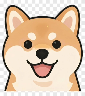 Cartoon Shiba Inu Dog Face PNG
