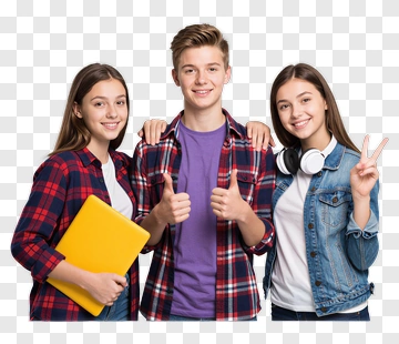 Happy Group Of Teenagers Holding A Laptop PNG