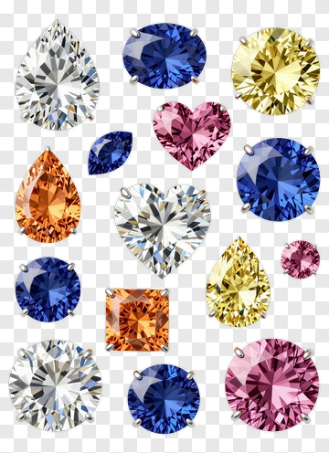 Colorful Gemstones Collection PNG