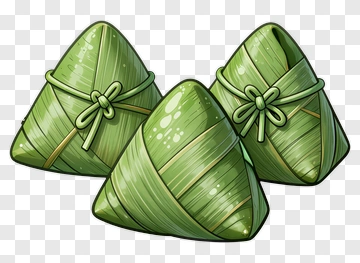 Traditional Rice Dumplings Wrapped In Leaves PNG