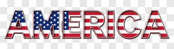 America Text With Flag Design PNG