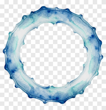 Watercolor Blue Circular Frame PNG