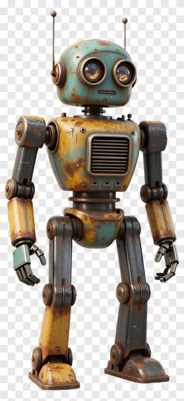 Vintage Robot Character PNG