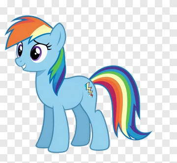 Cartoon Pony With Rainbow Mane PNG
