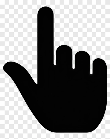 Black Hand Gesture Pointing Upwards PNG
