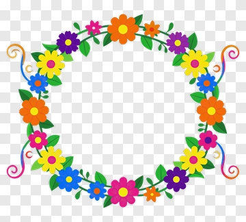 Colorful Flower Wreath PNG