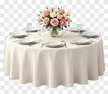 Elegant Dining Table With Floral Centerpiece PNG