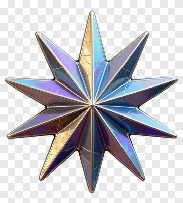 3D Star Decoration With Colorful Facets PNG