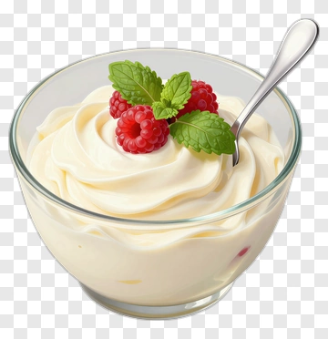 Delicious Creamy Dessert With Raspberries And Mint PNG