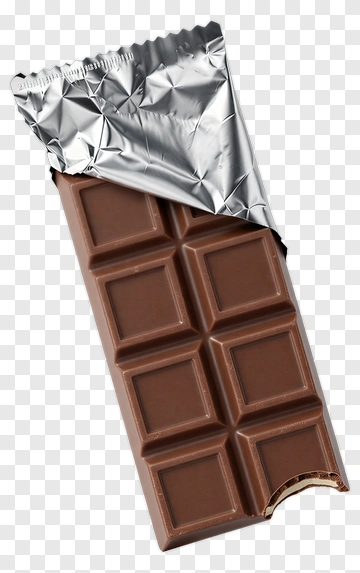 Chocolate Bar With Silver Wrapper PNG