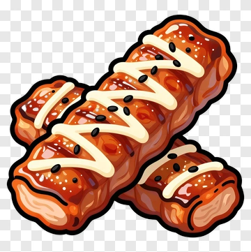 Cartoon Sushi Rolls With Sauce PNG