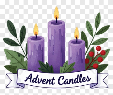 Advent Candles With Greenery PNG