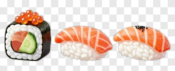Sushi Platter With Salmon And Cucumber Rolls PNG