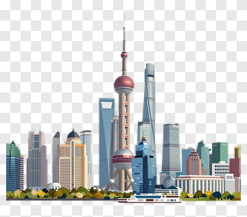 Shanghai City Skyline Illustration PNG