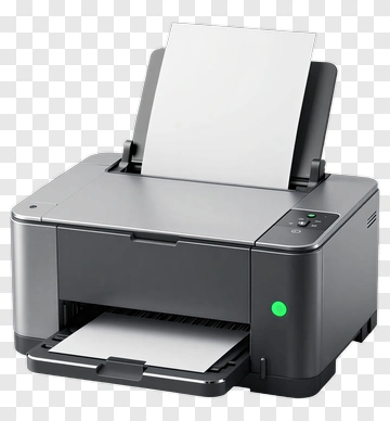 Printer With Paper Output PNG