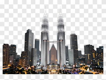 Petronas Towers In A Cityscape PNG
