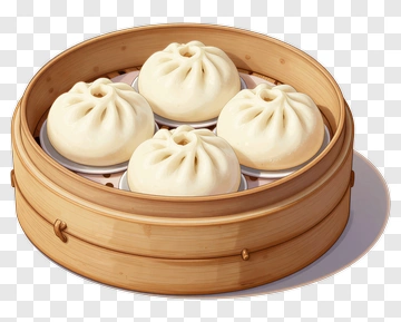 Steamed Dumplings In Bamboo Steamer PNG