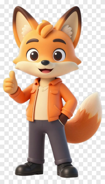 Cartoon Fox Character Giving A Thumbs Up PNG