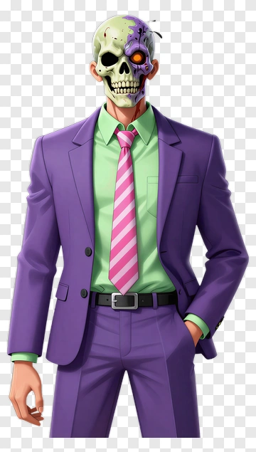 Cartoon Zombie Businessman In A Purple Suit PNG